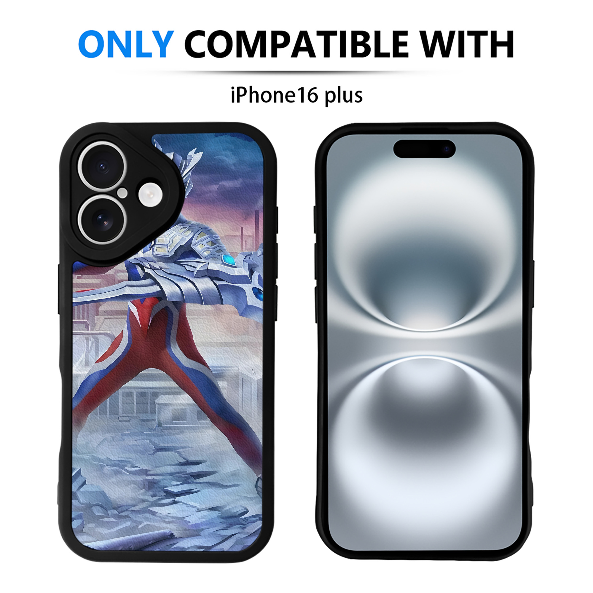 （画像用） ウルトラマン Ultraman 【iPhone 16シリーズ対応】シリコンスマホケース（レザー調） 材質：シリコン